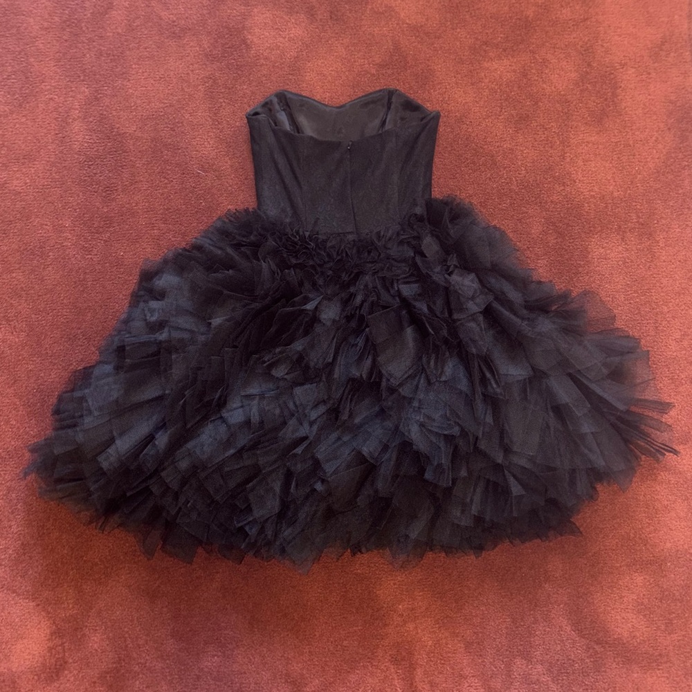 Betsey Johnson Strapless Black Tulle Dress - Picture 3 of 5